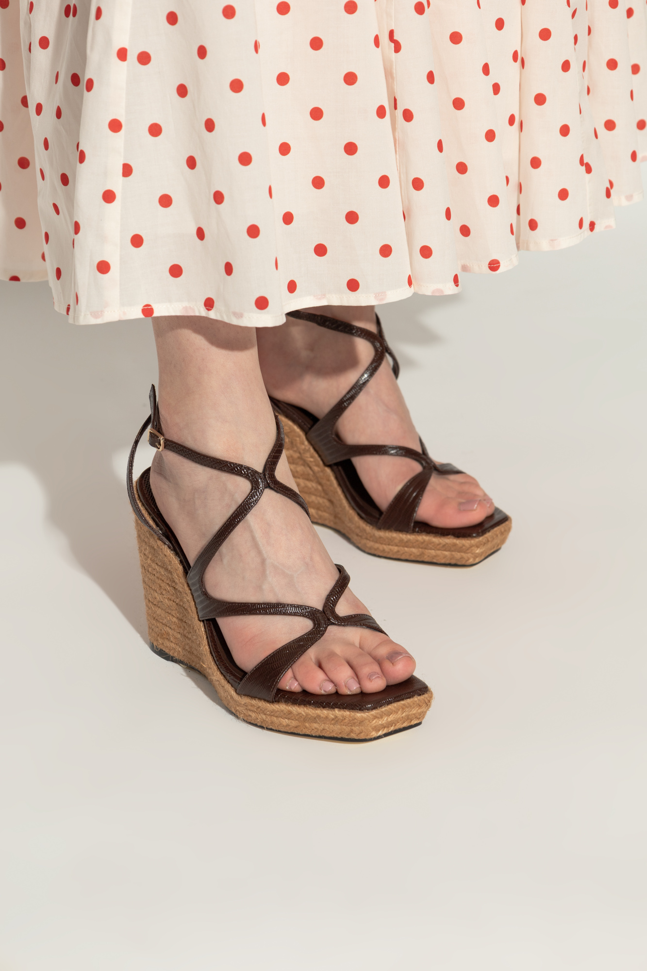 Brown Ayla wedge sandals Jimmy Choo - Vitkac Italy
